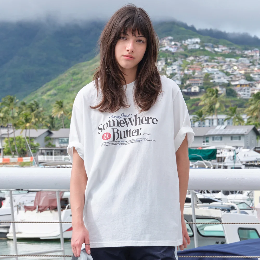 21 Wave Logo Over-Fit Top - Ivory