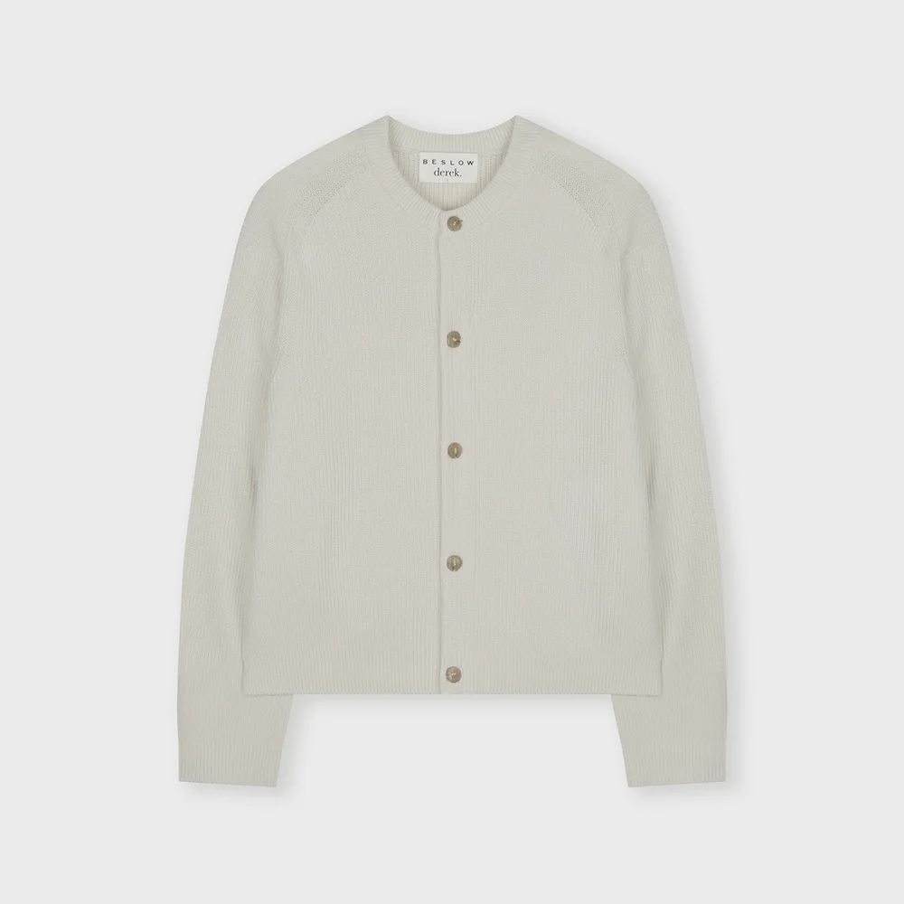 CREW NECK SHORT CARDIGAN IVORY