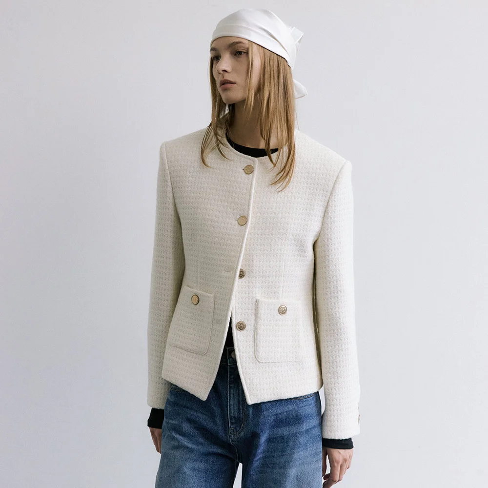 SHINING CLASSIC TWEED JACKET / IVORY