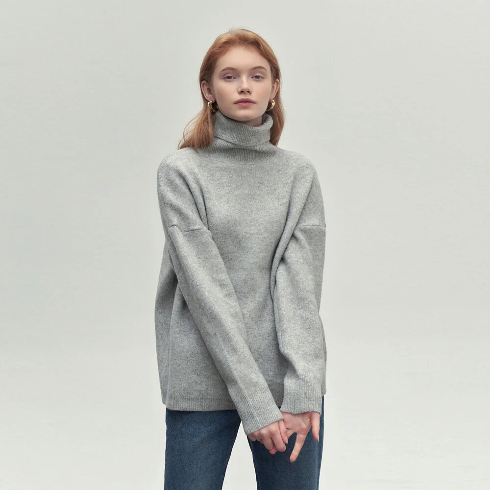 SOFT TURTLENECK KNIT_GRAY