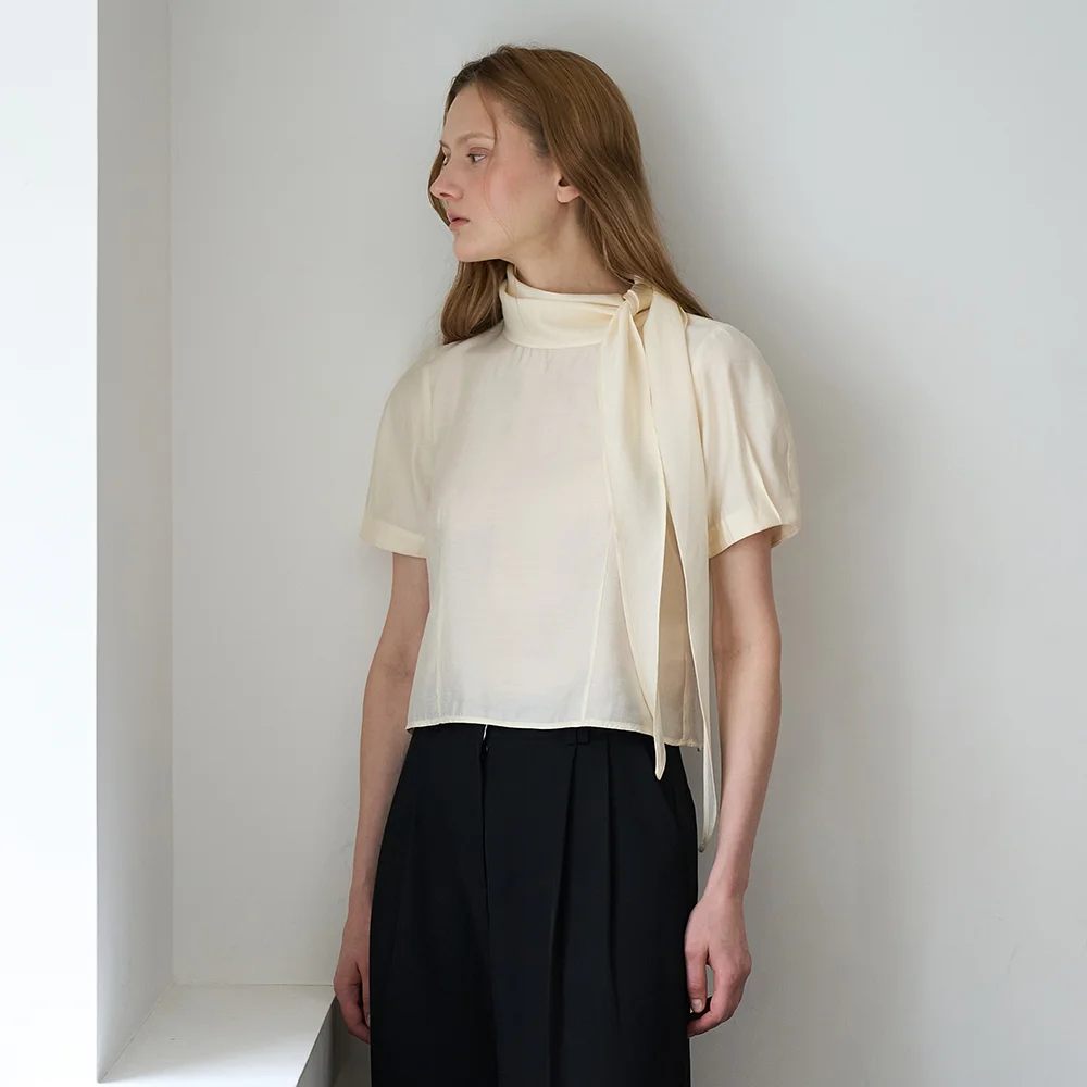 Cowl Neck Scarf Blouse