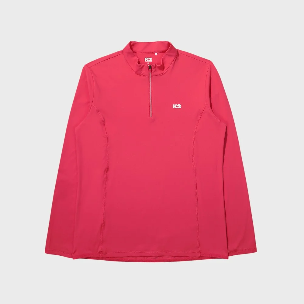FLYHIKE 春季 長袖 拉鏈 W_Cherry PINK_KWP24204RP