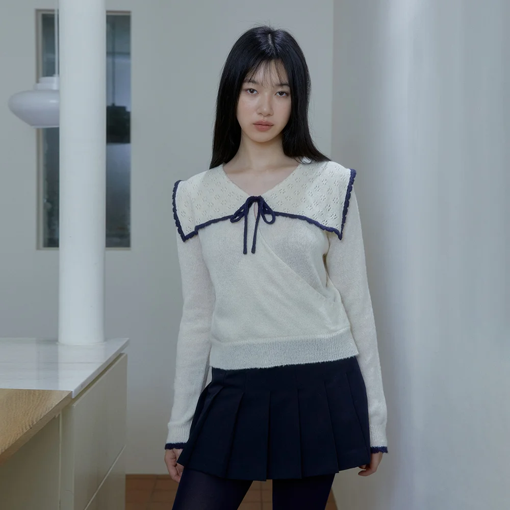 RIBBON SAILOR KNIT (CREAM)