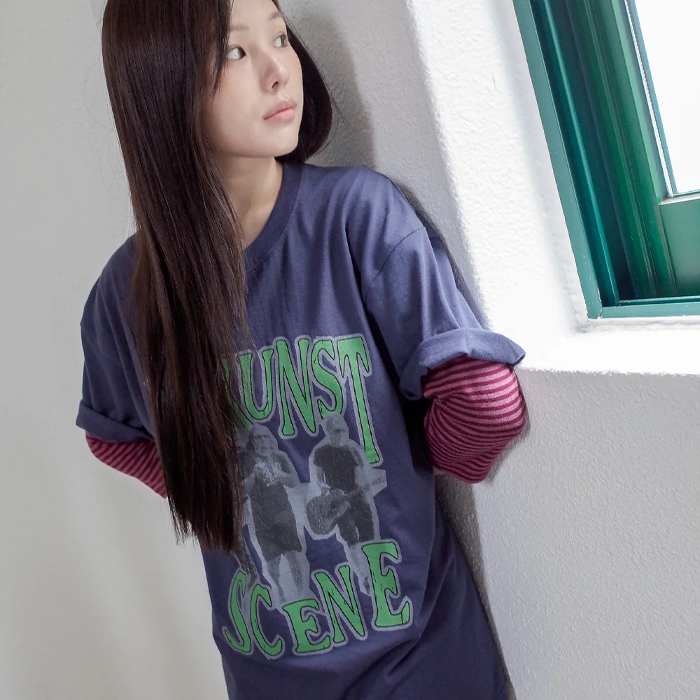 SCENE BAND TEE_NAVY(IK2EMMT510A)
