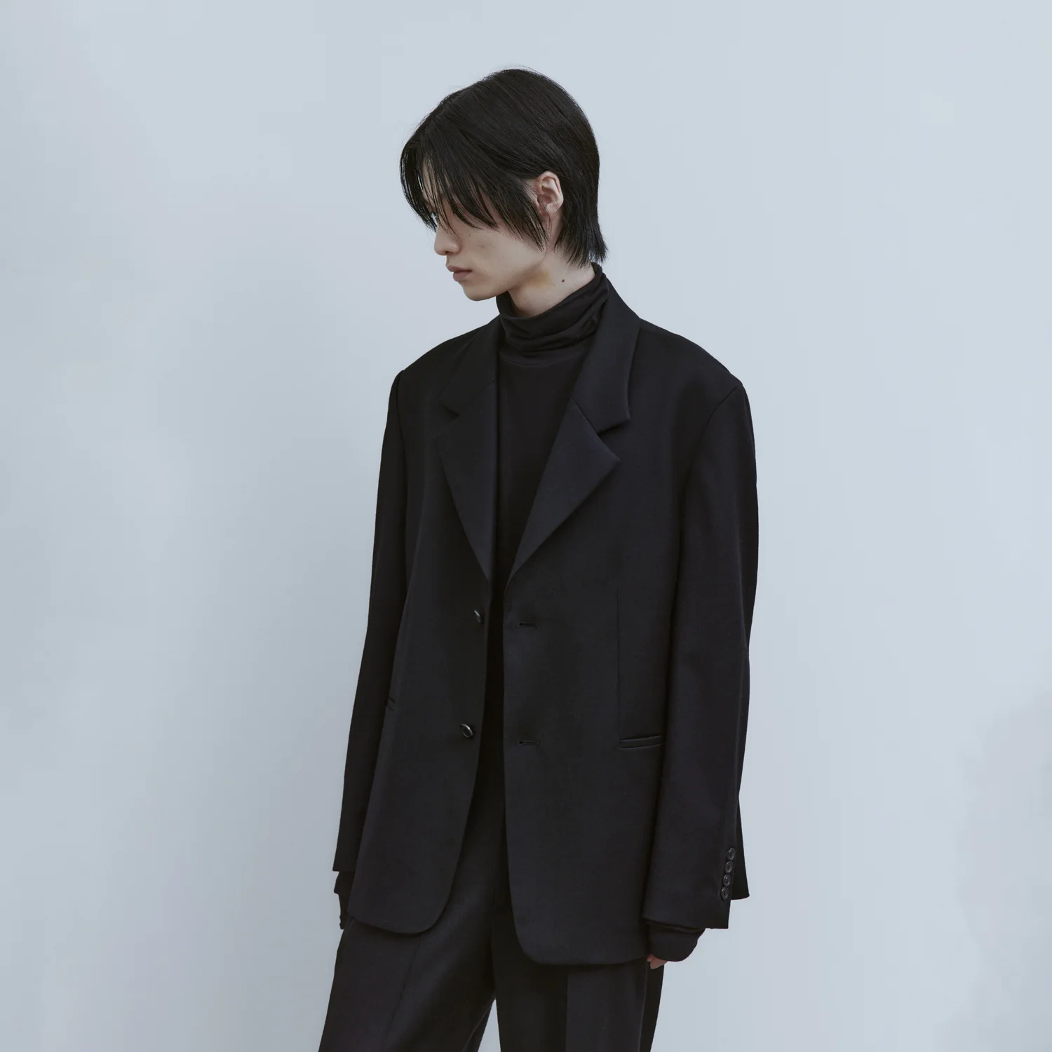 Notched Collar Jacket - Black