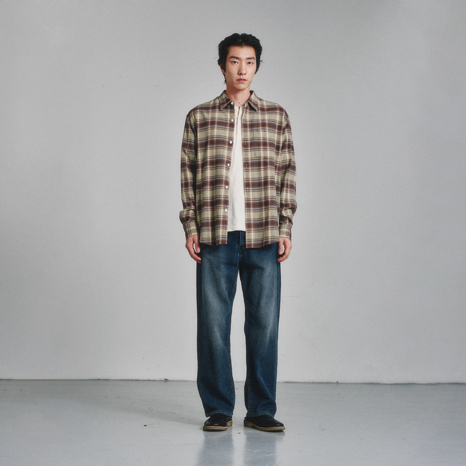 French Flannel Check Shirt_Forest