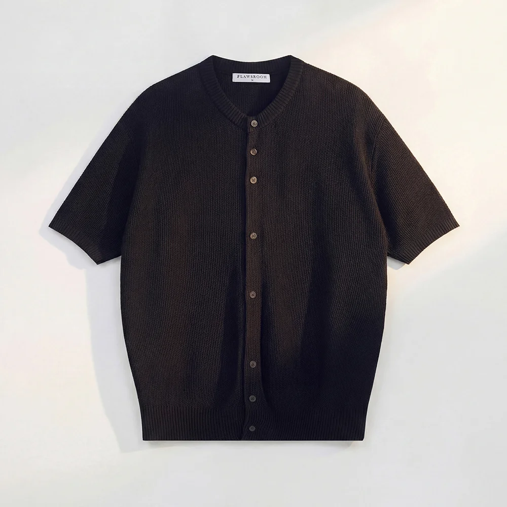 Amalfi Cotton Half Cardigan BLACK