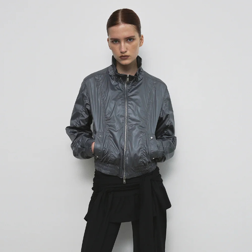 NYLON TWO WAY JUMPER_GREY