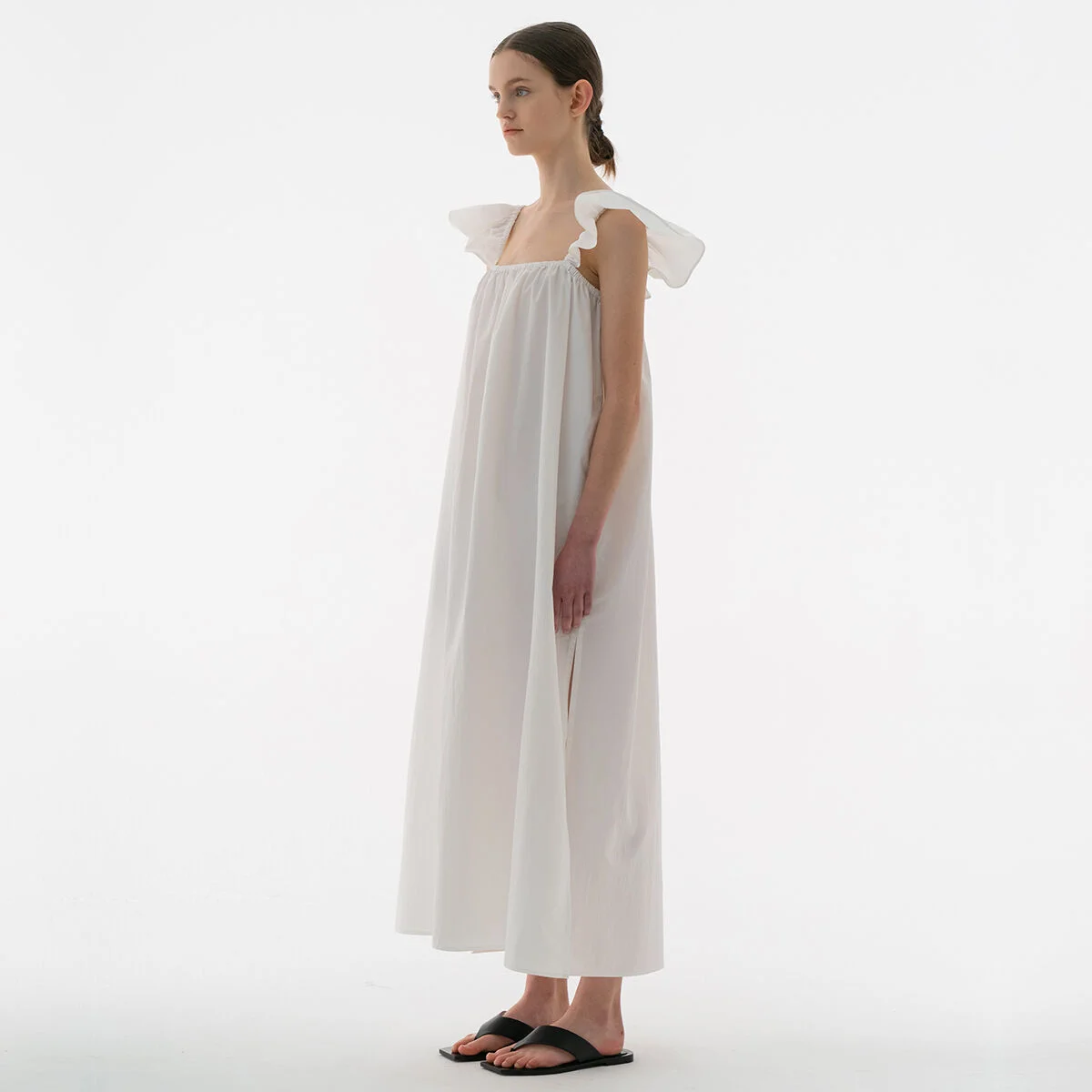 GATHER WING MAXI DRESS_OW