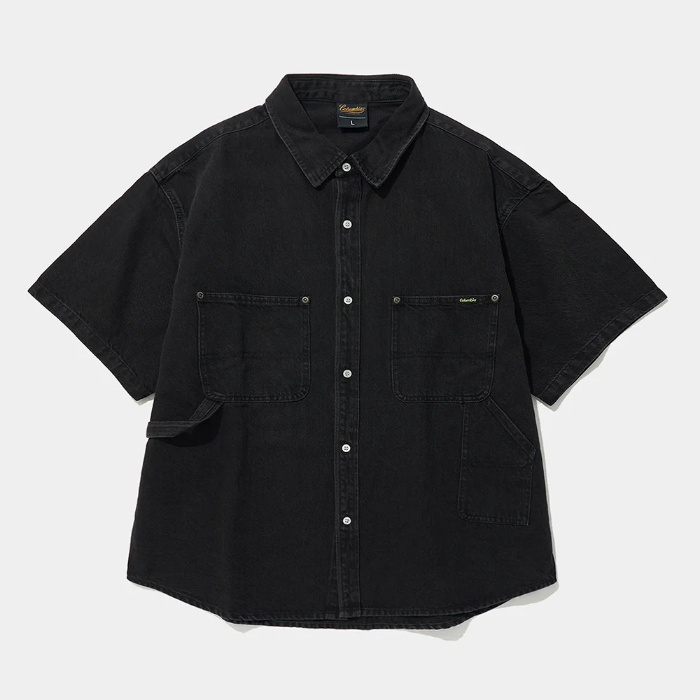 UTILITY TWO POCKET DENIM SHIRTS_BLACK