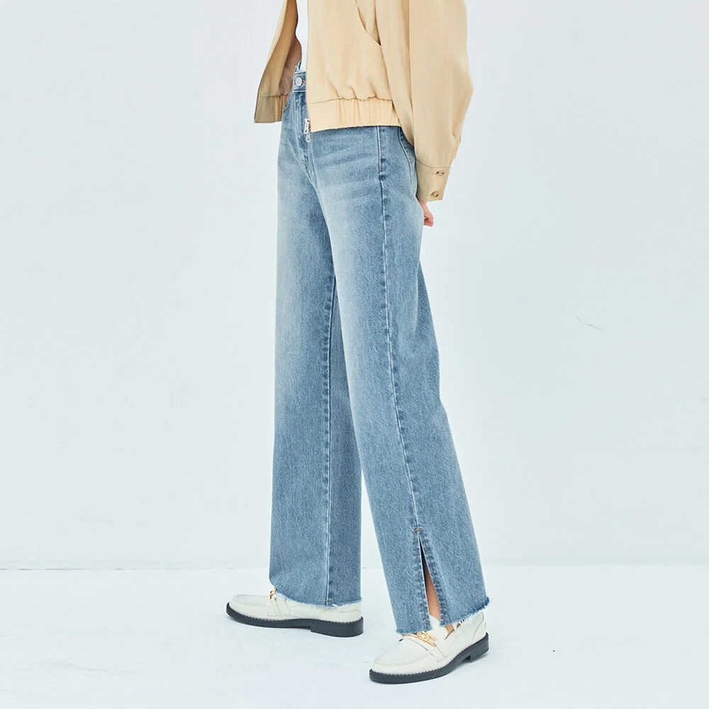 SIDE SLIT DENIM PANTS(air blue)