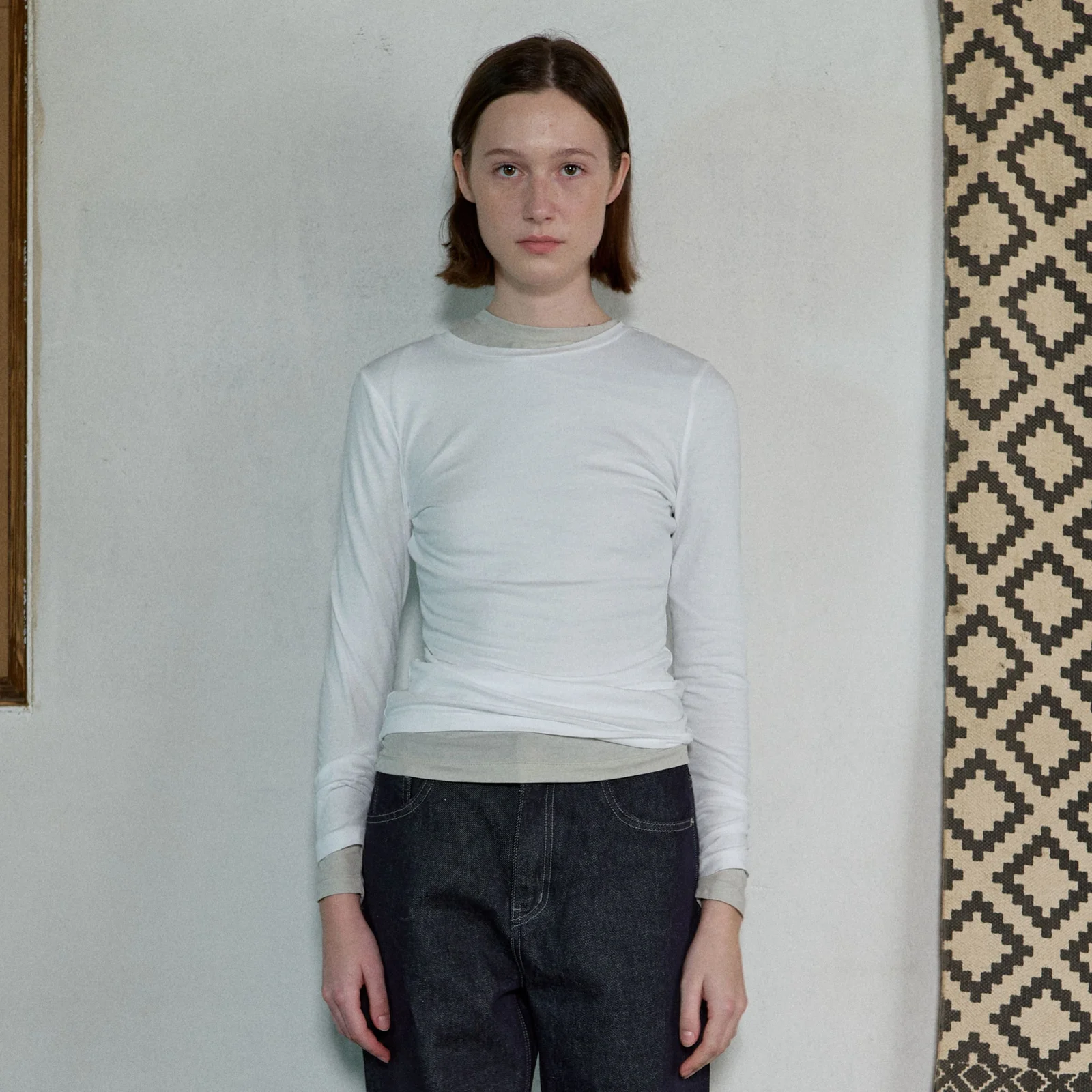 LAYERED LONG SLEEVE T-SHIRT - OFF WHITE