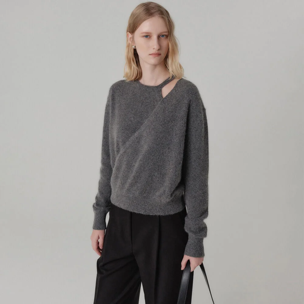 Karina 狐狸 層次 針織衫_炭灰色 / KARINA FOX LAYERED KNIT_CHARCOAL
