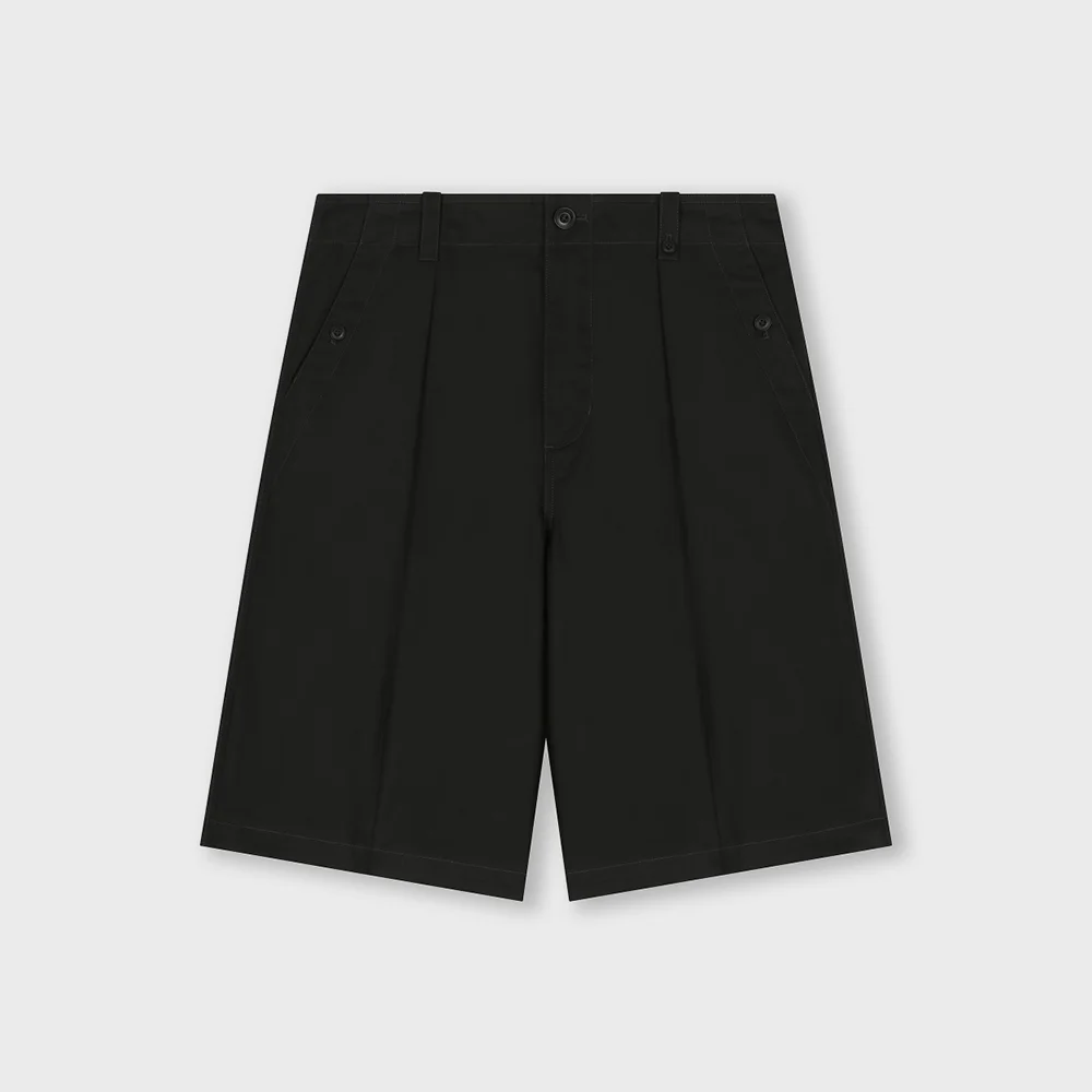 MILITARY ONE TUCK SHORTS BLACK