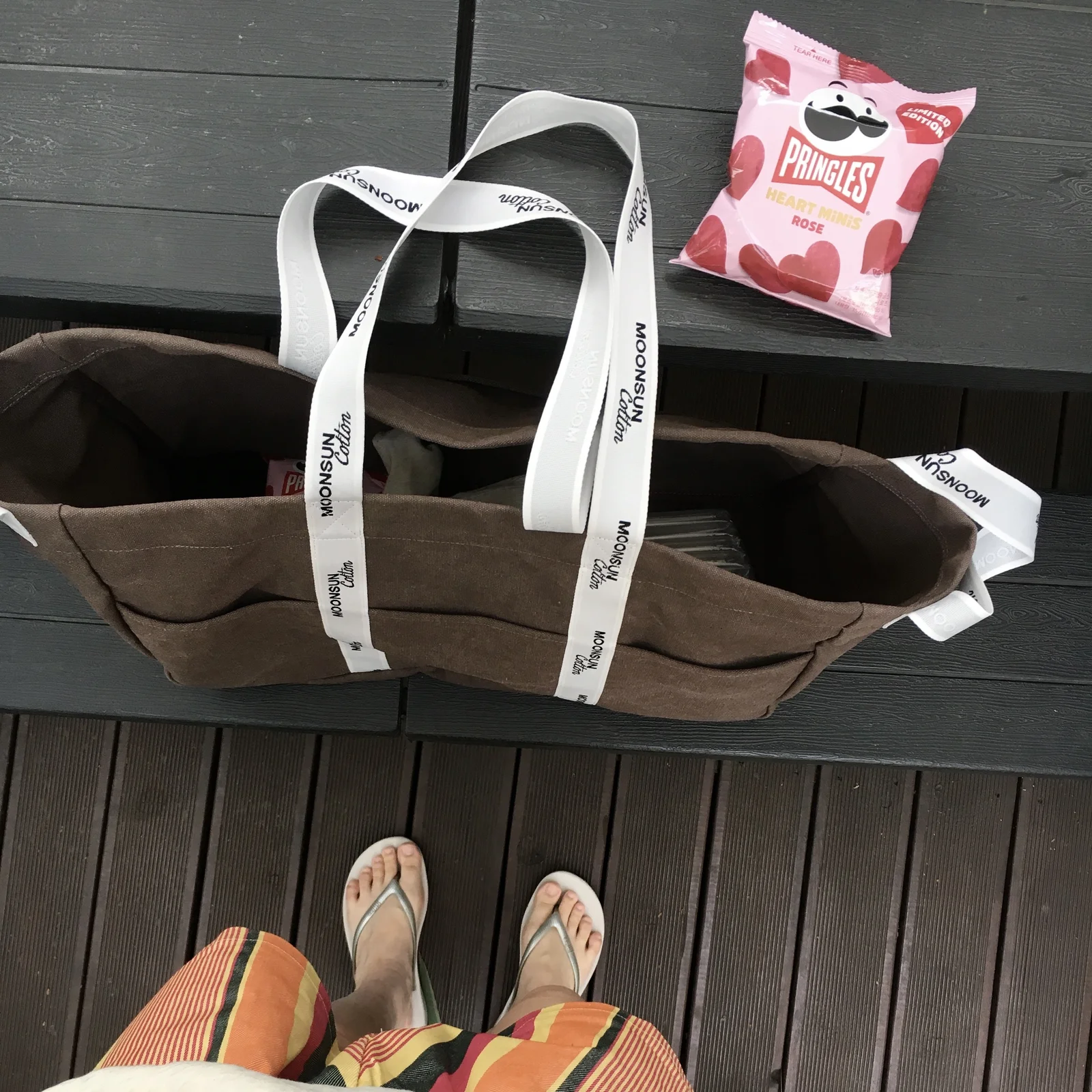 M.C Logo Webbing 2-Way Shopper Bag / BROWN