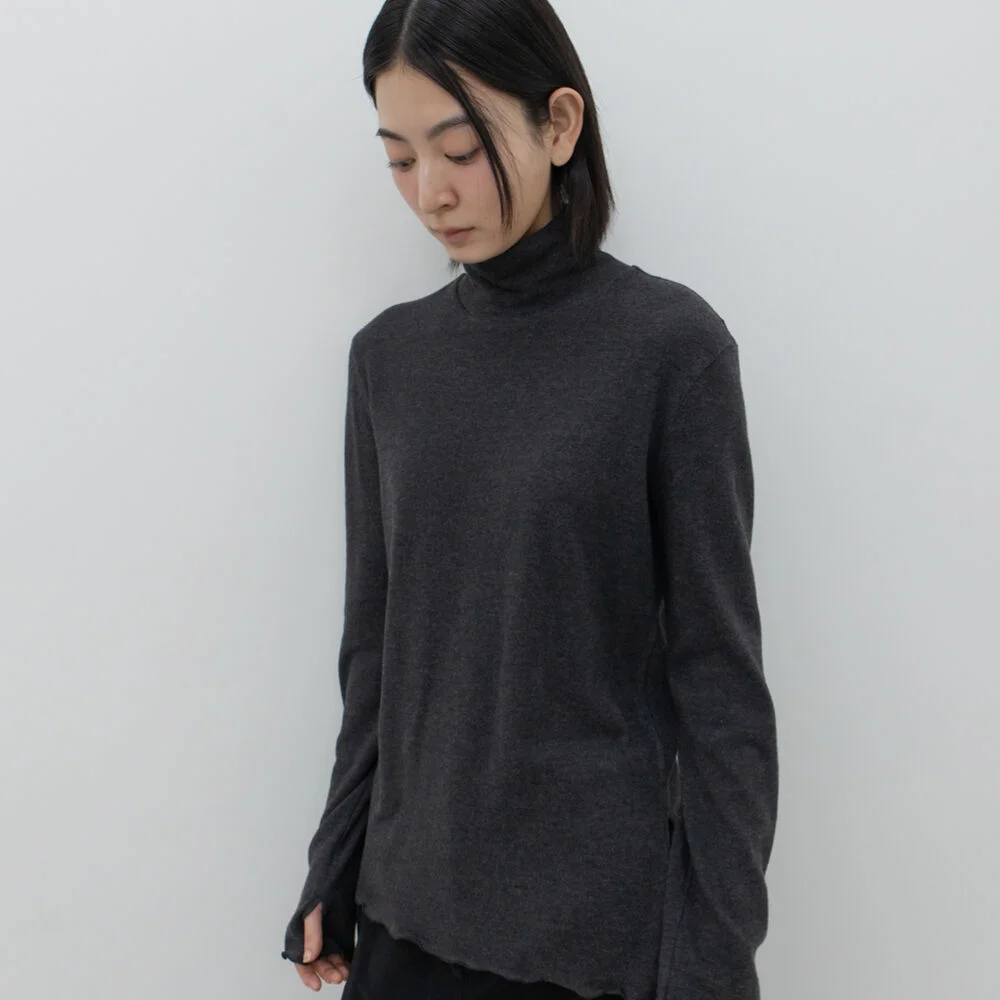 LOOSE FIT TURTLE NECK TOP / DARK GREY