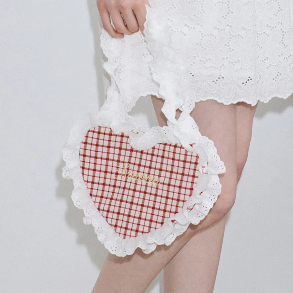 Shirring Heart Bag (Red)