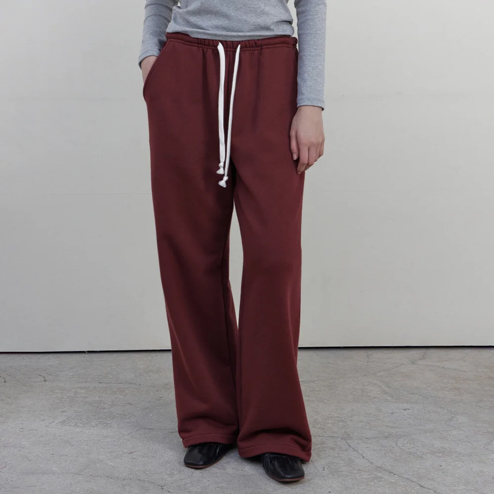 Lazy String Wide Sweat Pants_WINE(WB6PT31)