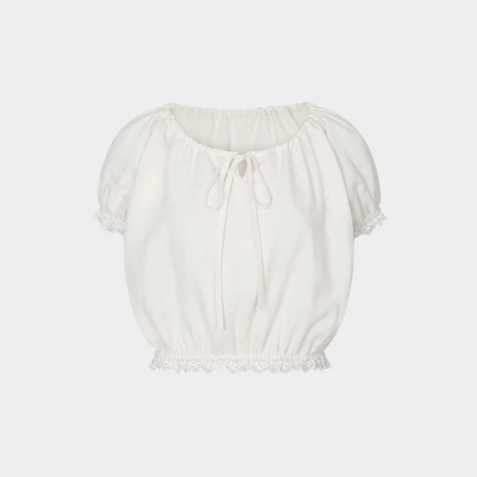 Zen Lace String Top (White)