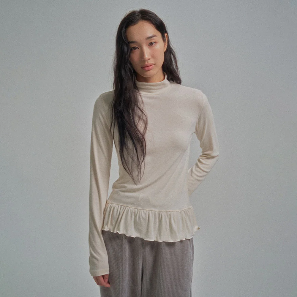 COON FRILL TURTLE TEE_CREAM
