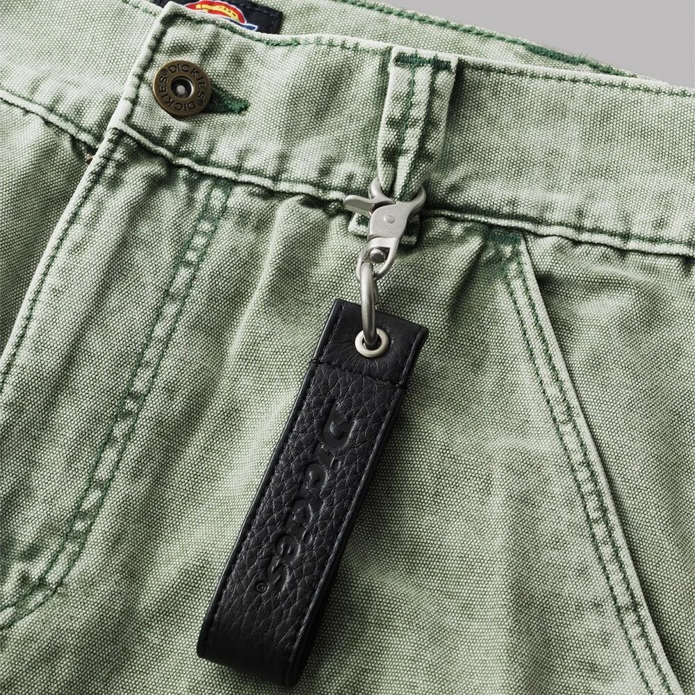 牛皮 皮革 肩帶 鑰匙扣 Black