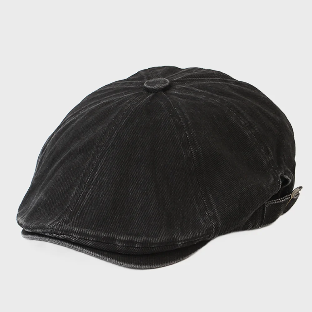 Pigment Washing Black Huntingcap 獵人帽