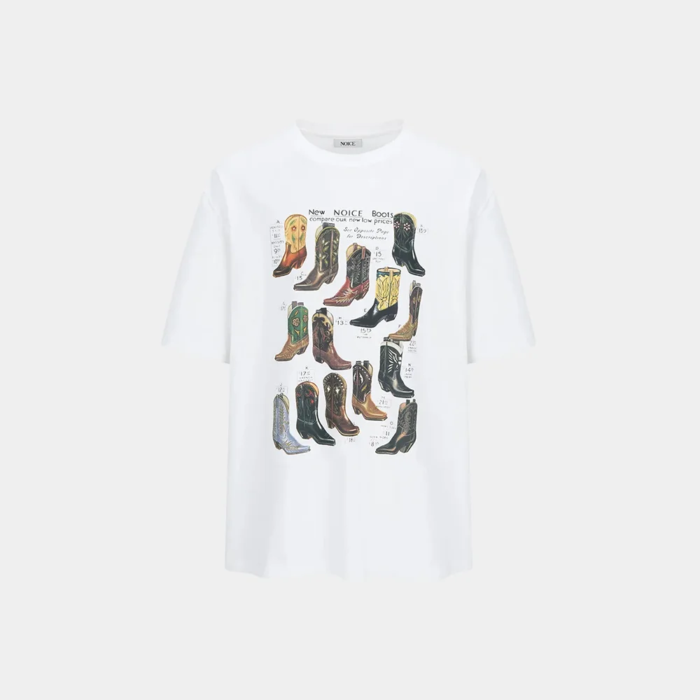 WESTERN BOOTS GRAPHIC T-SHIRT - OFF WHITE