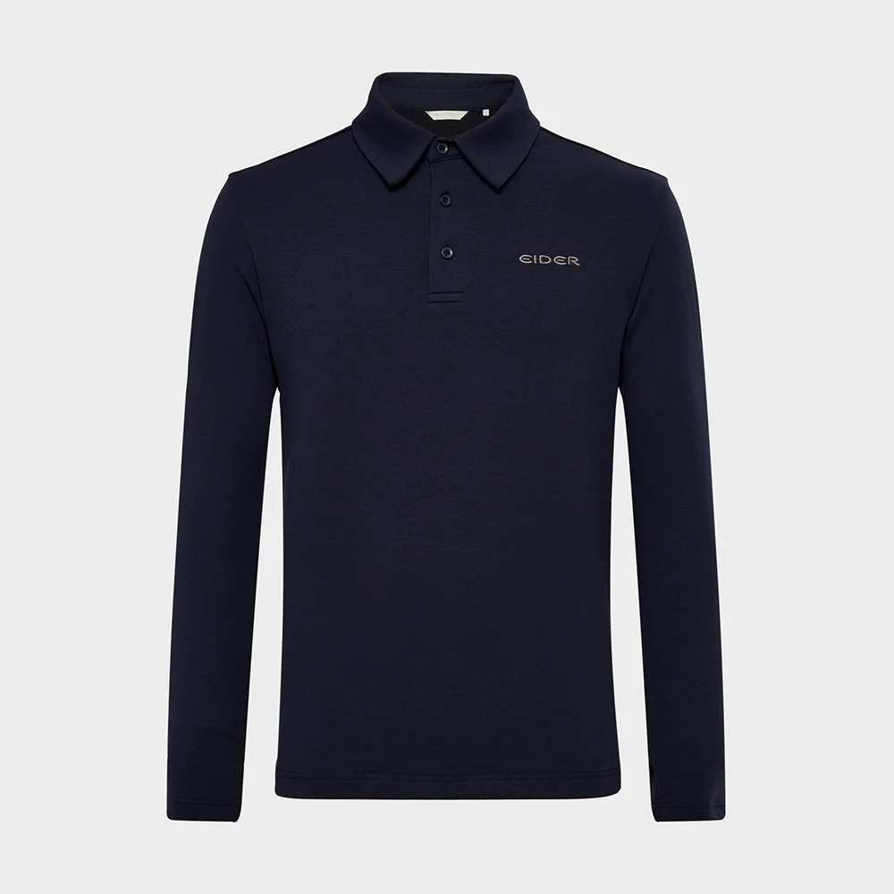 SORONA WARM (Sorona 暖感) 男裝 長袖 Polo T恤_Dark Navy_DMW25267N9