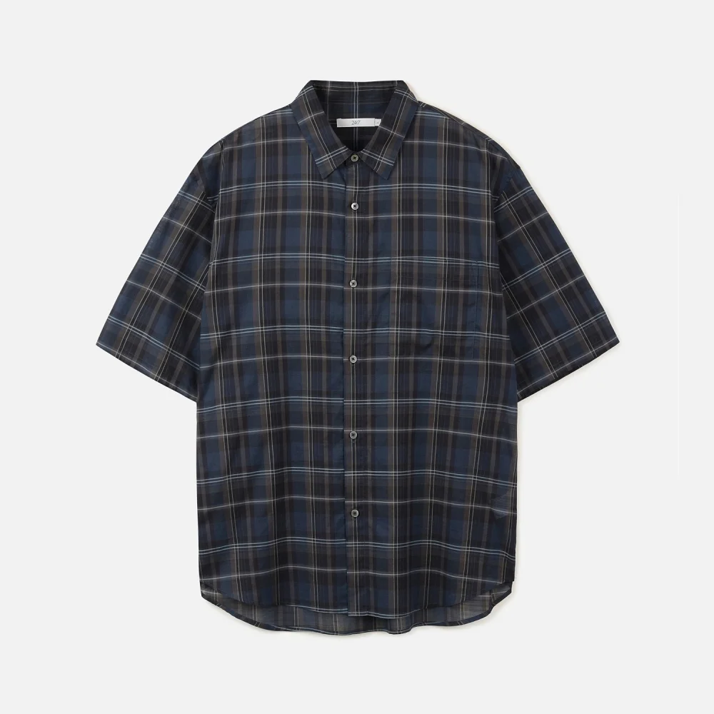 PLANAR CHECK SHIRTS DARK NAVY (247)