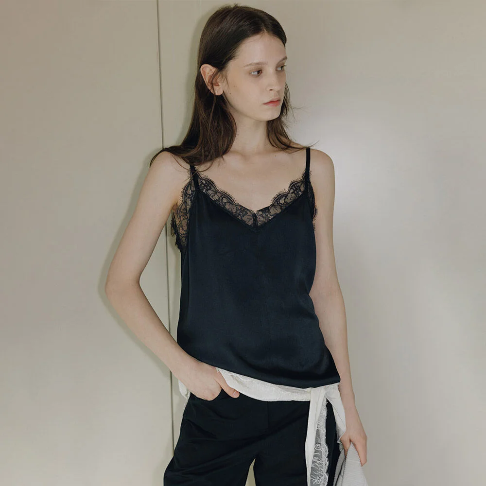 Lace-Trim Glossy Camisole SW6SB613_2color