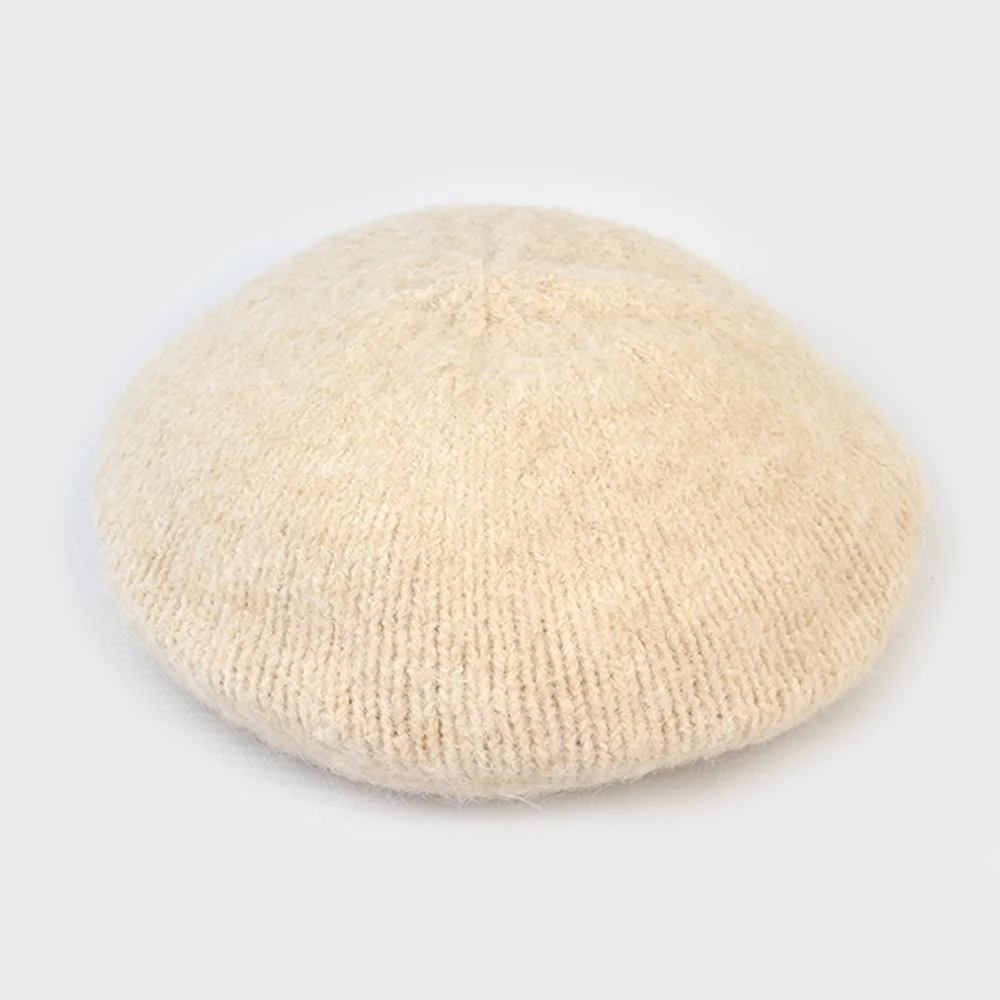 Wool Beige Knit Beret 貝雷帽