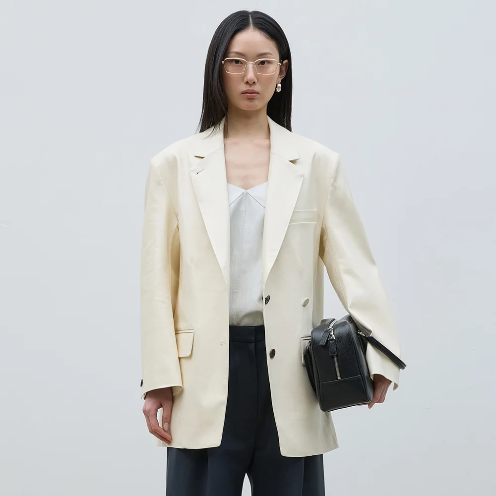 NUPS LEATHER OVERFIT JACKET