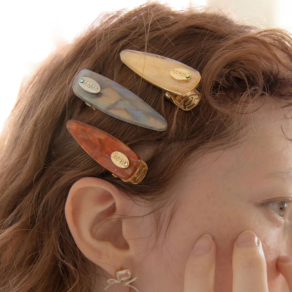 Pearly marble mini hairpin (3colors)