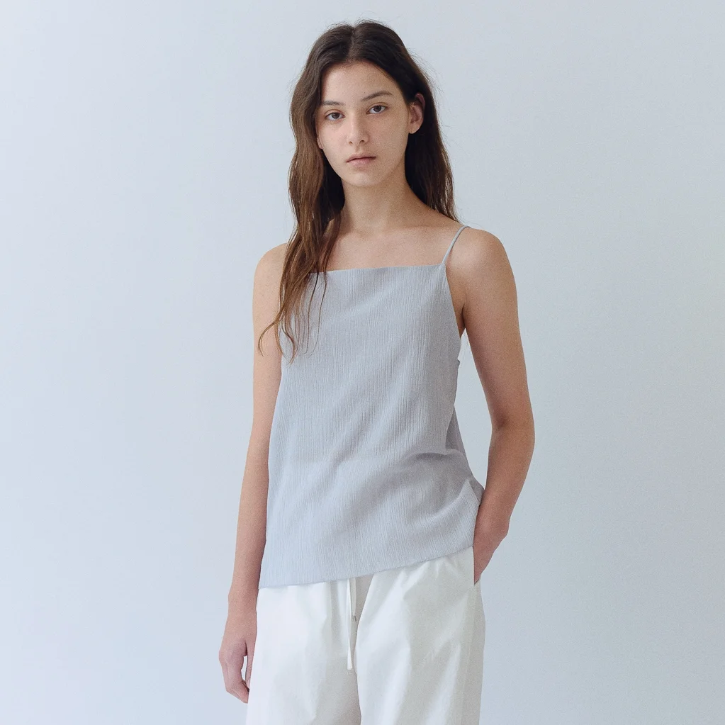 Pleated Sleeveless(Cloudy Blue)
