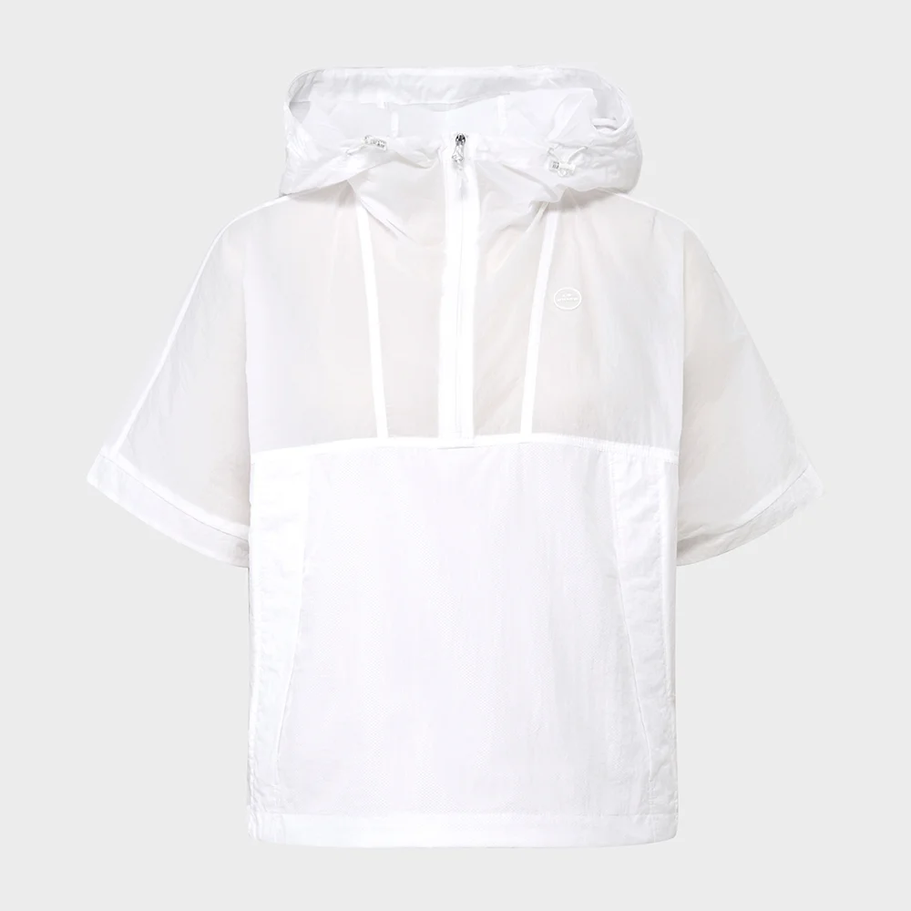 SHEER (透視) 女裝 輕量 短袖 風褸 外套_Off White_DWM25163W3