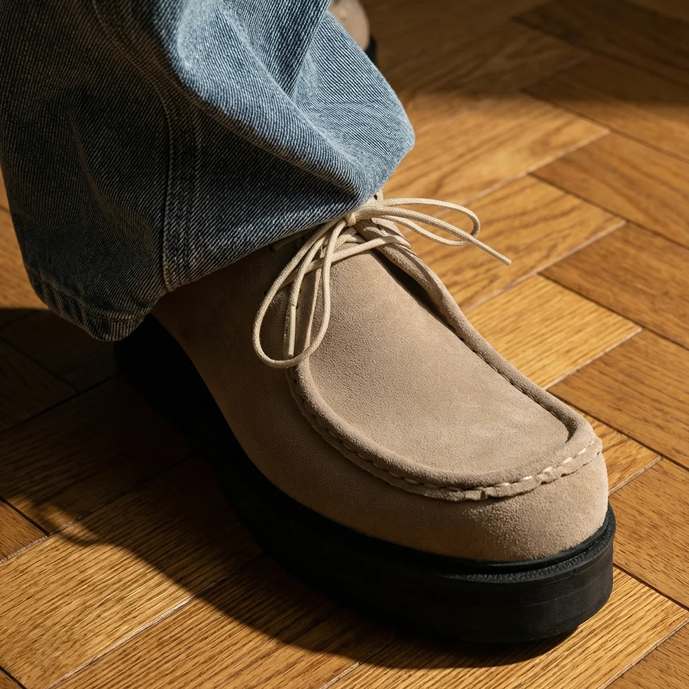 SECOND.A_Casual Sole Suede Tyrolean Shoes_2NDF3300BS / Sand