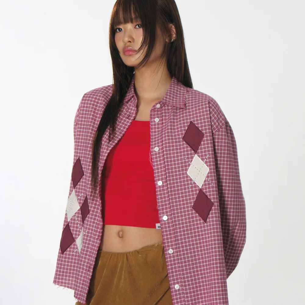 ARGYLE CHECK SHIRTS_BURGUNDY