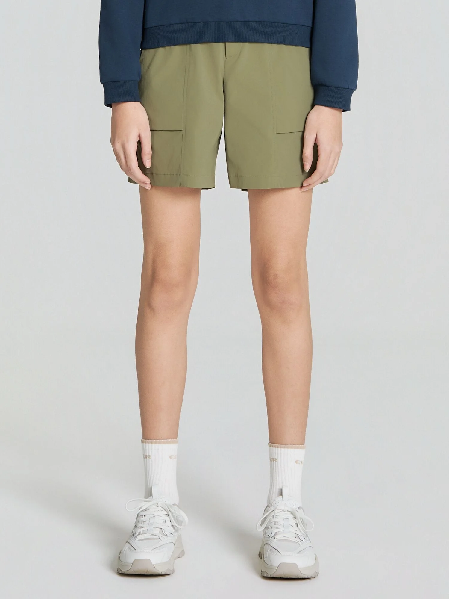 DAILY EASY (日常 輕鬆) 女裝 半 褲子_OLIVE KHAKI_DWM26370HW