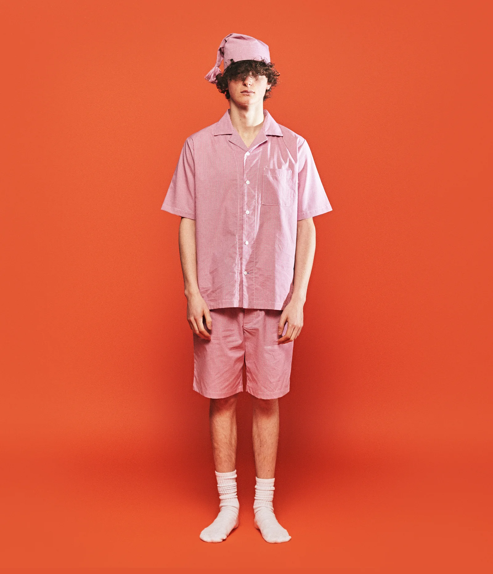 (M) Matt Short Sleeve PJ Set Petit Gingham Red