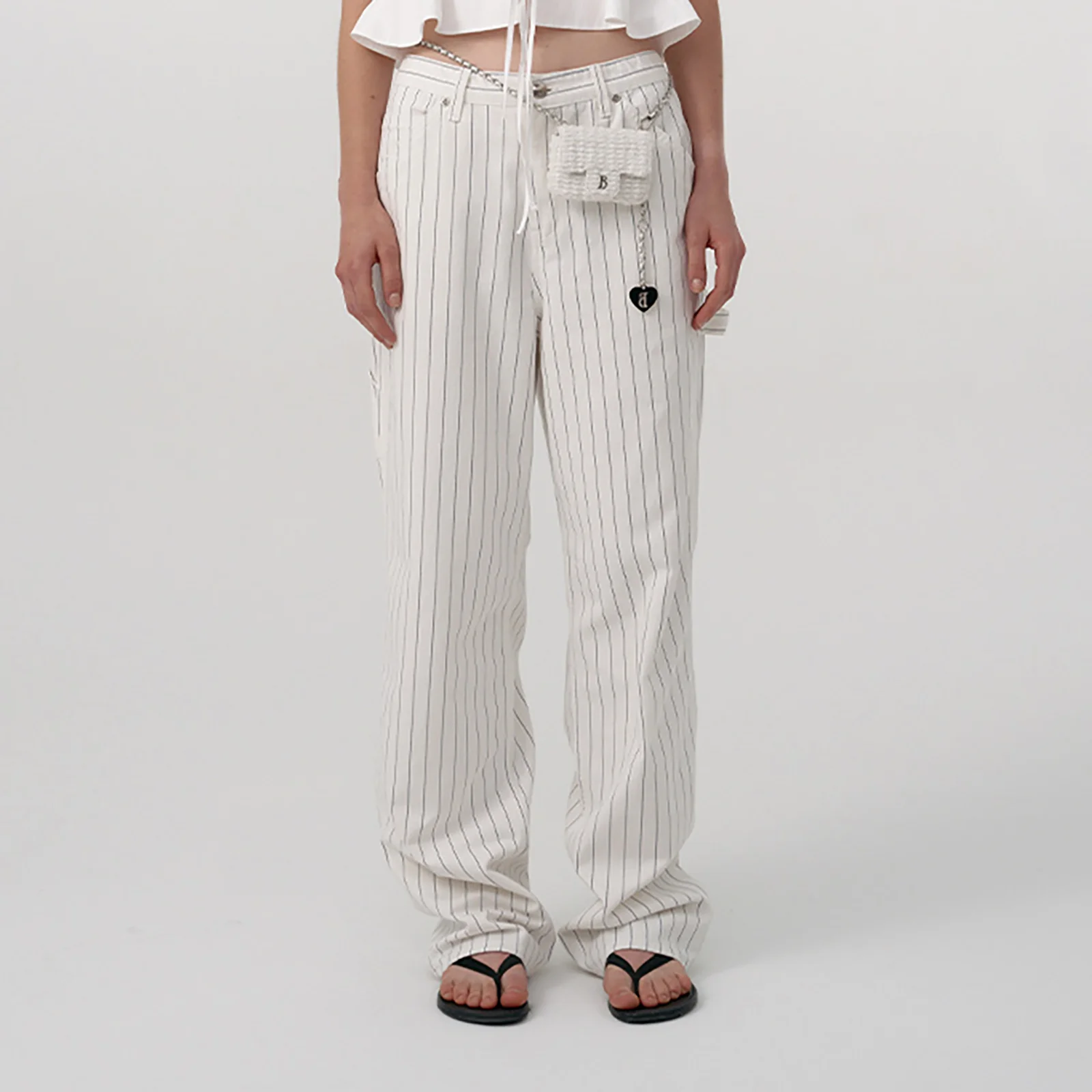 Striped Carpenter Denim Pants_Blue