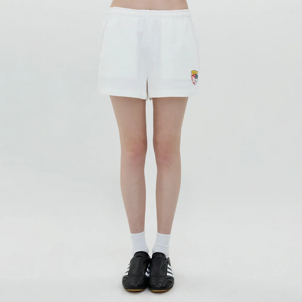 Shield Print Banding Shorts (White)