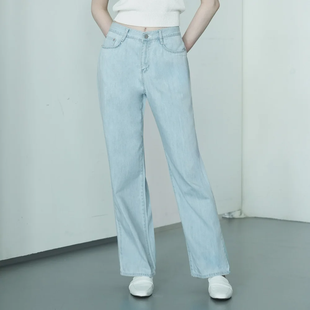 W1045 SUMMER WIDE DENIM PANTS (2COLORS)