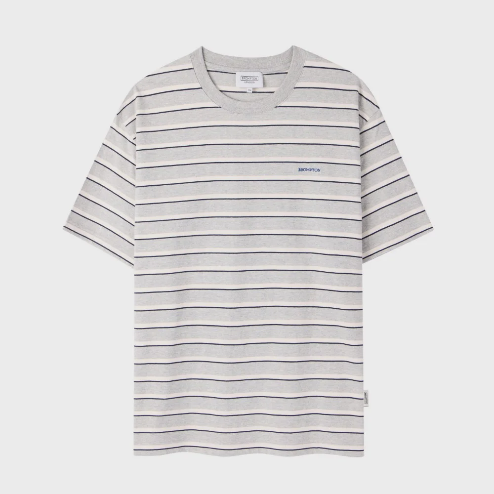 STRIPE HALF SLEEVE T-SHIRT - M/GREY (P262UTS135)