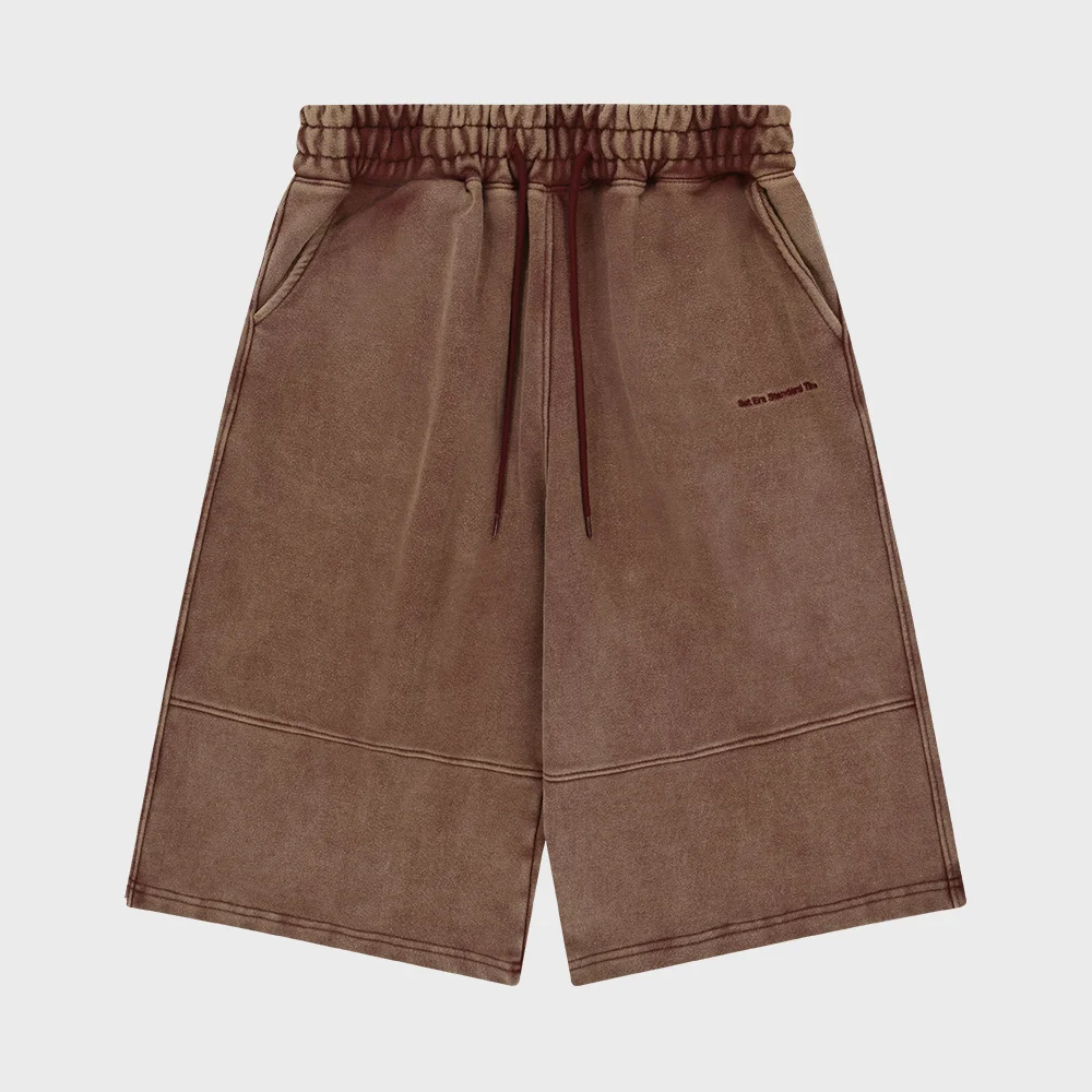 Washed Bermuda shorts Burgundy