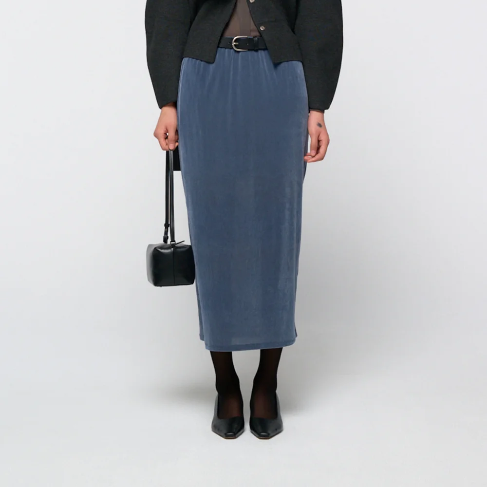 Slim banding skirt, Blue