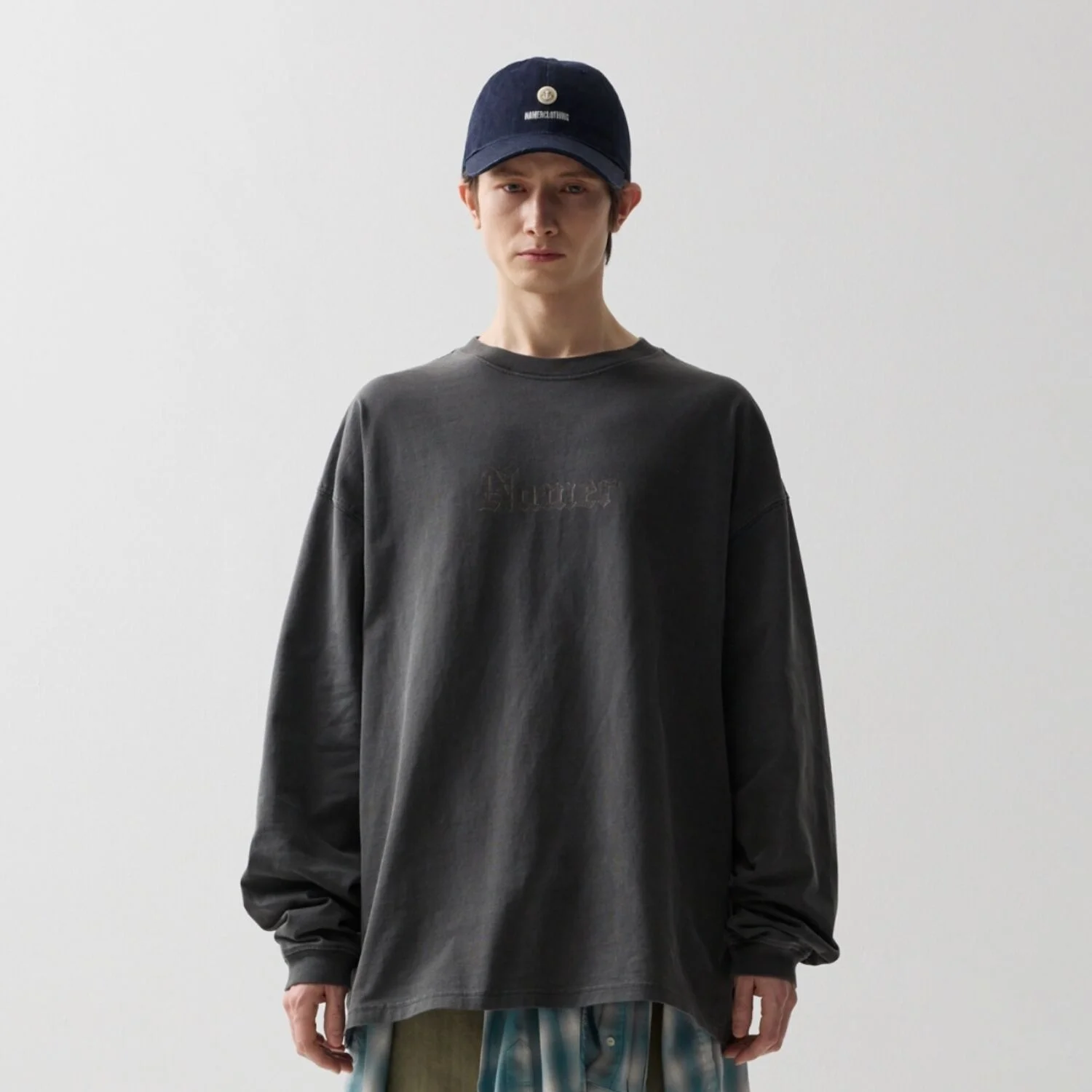 OLD ENGLISH L/S T-SHIRT CHARCOAL