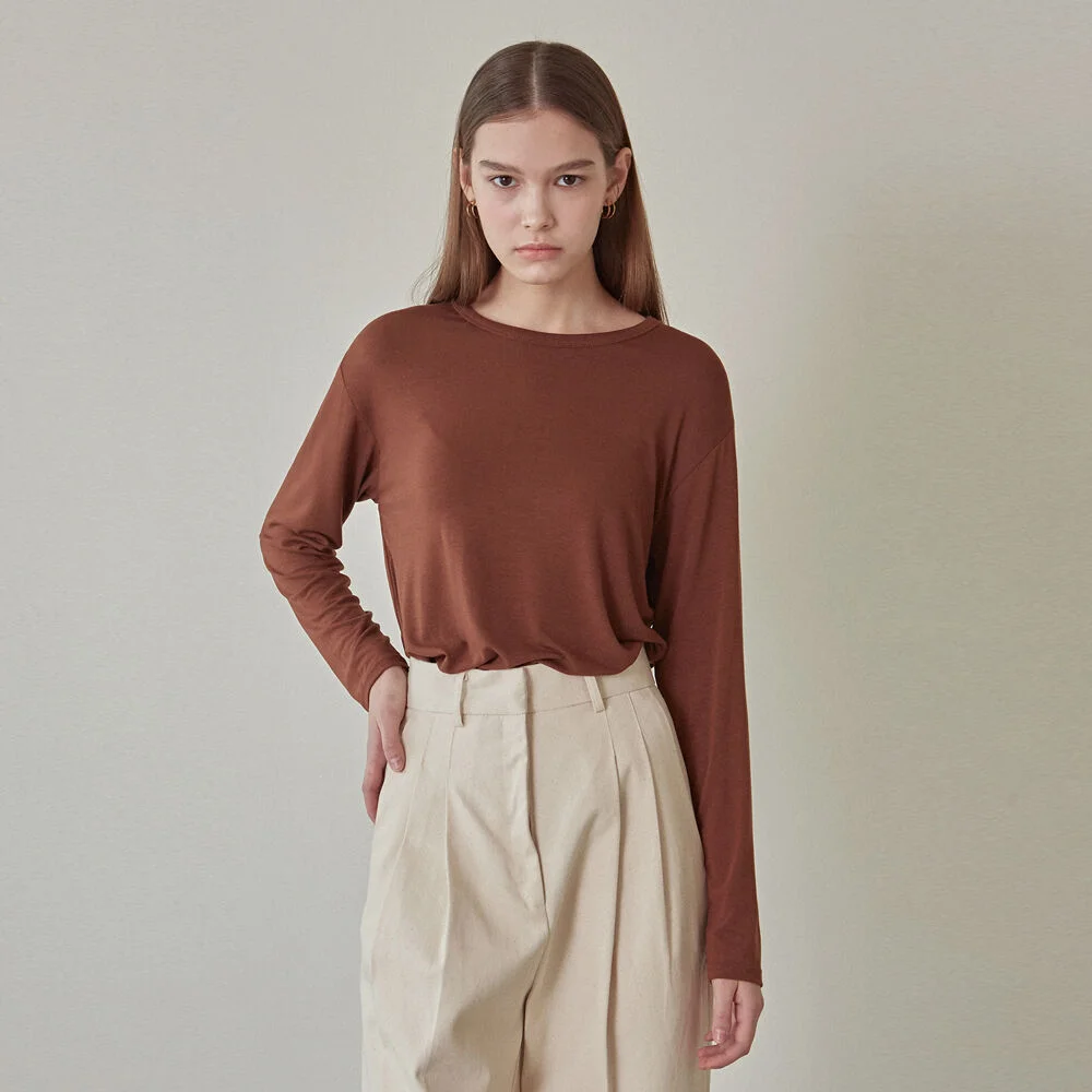 LIMP LONG SLEEVE T-SHIRT_BROWN