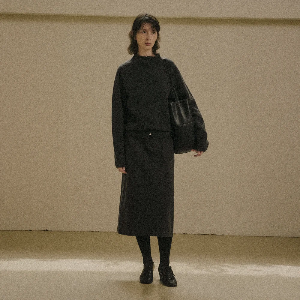 WELDEN WASHED COTTON POCKET SKIRT_CHARCOAL