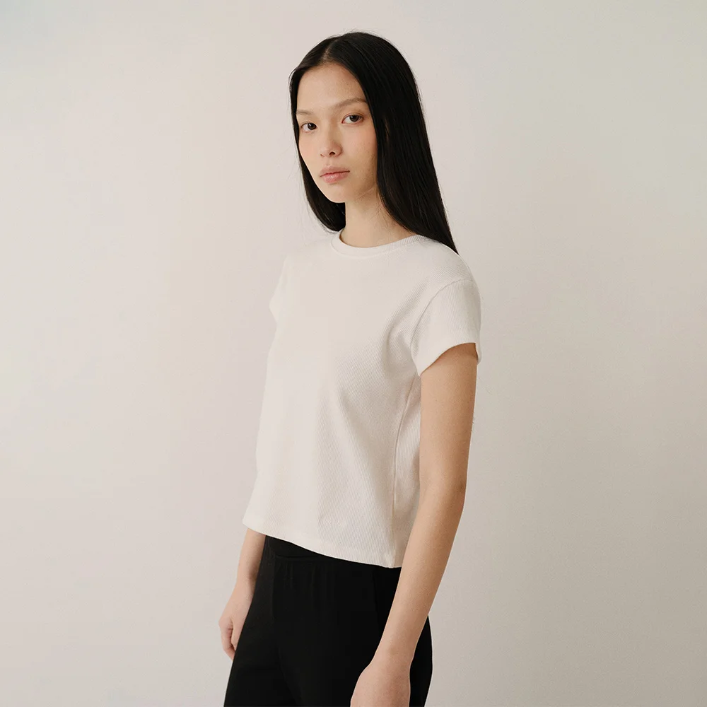 DAISY WAFFLE T-SHIRTS (IVORY)