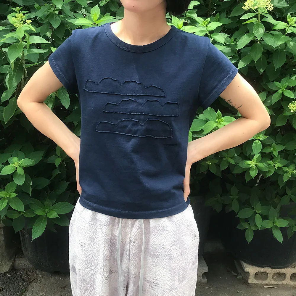 Cloud stitch t-shirt - Navy